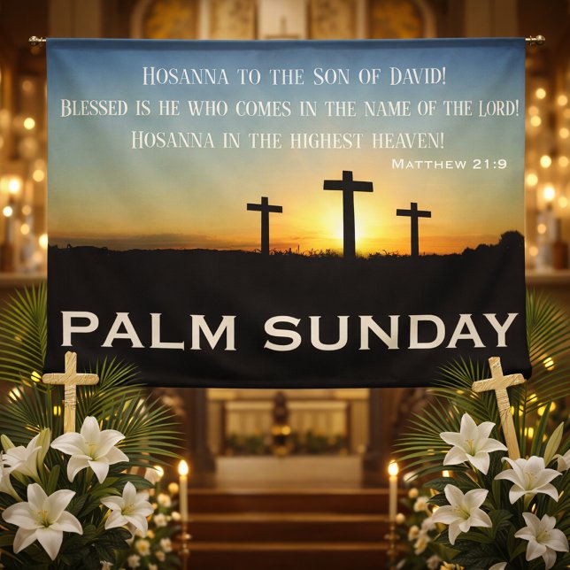 Palm Sunday Scripture at Sunrise Banner (Creator Uploaded)