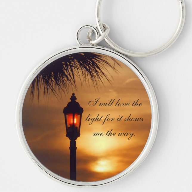 Palm Sunset Lantern Customizable Key Chain (Front)