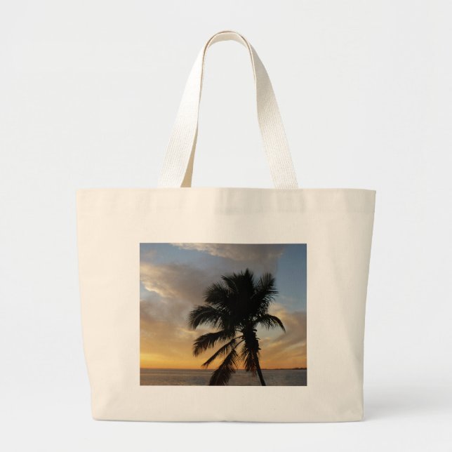 Palm sunset large tote bag (Front)