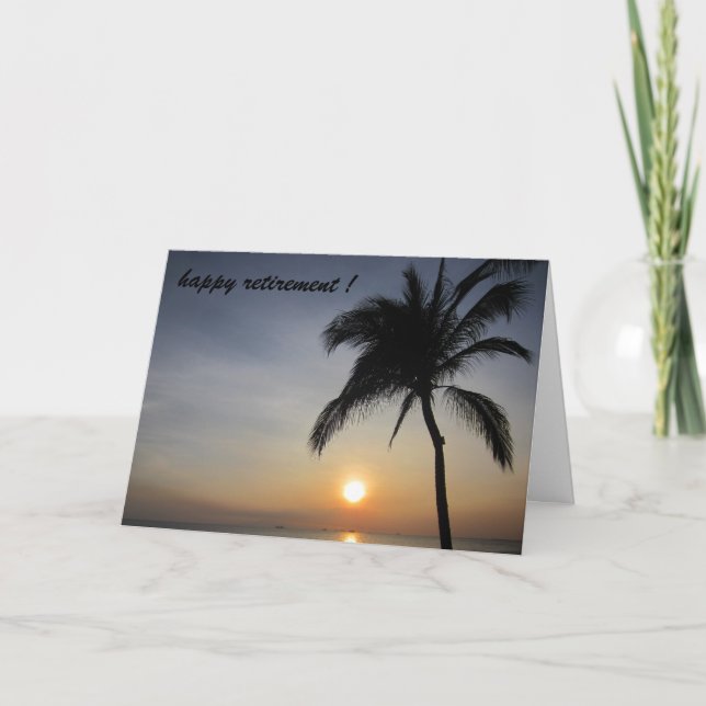 palm sunset retirement card (Front)