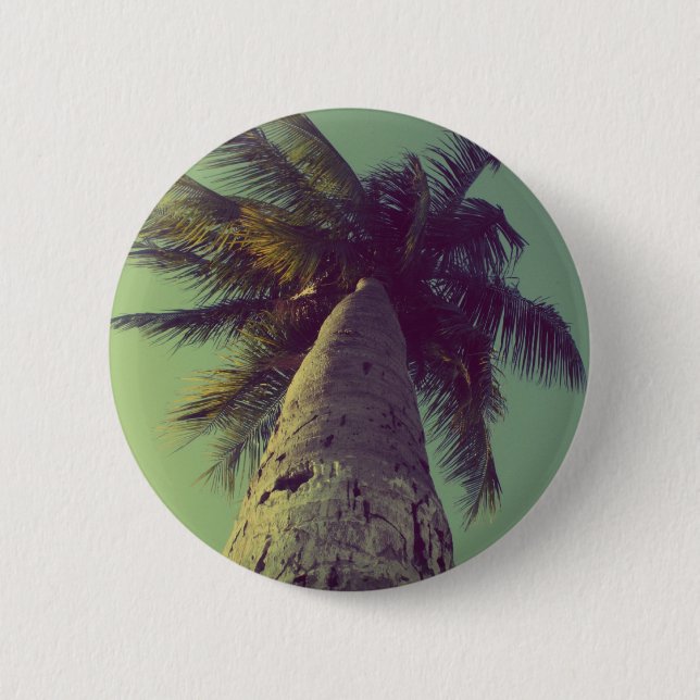 Palm Tree 2 Inch Round Button (Front)