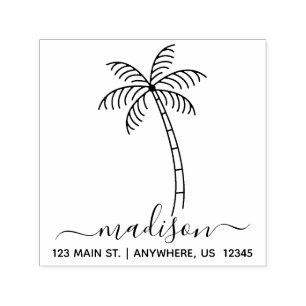 Palm Tree Address Self Inking Stamp