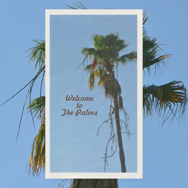 Palm Tree against Blue Sky Customizable Napkin (Creator Uploaded)