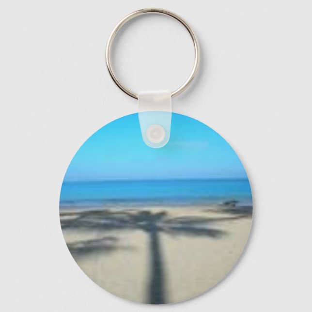 Palm tree and beach keychain (Front)