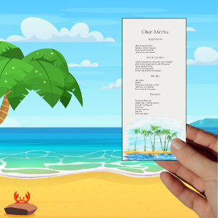 Palm Tree and Beach Wedding Menu du dîner