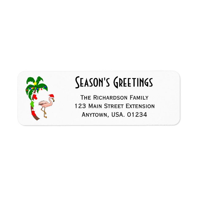 Palm Tree and FLamingo Tropical Christmas (Front)