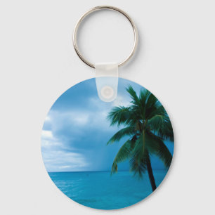 palm tree and ocean keychain