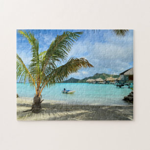 Palm tree and overwater resort jigsaw puzzle