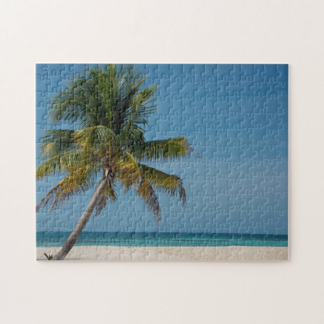 Palm tree and white sand beach  2 jigsaw puzzle (Horizontal)