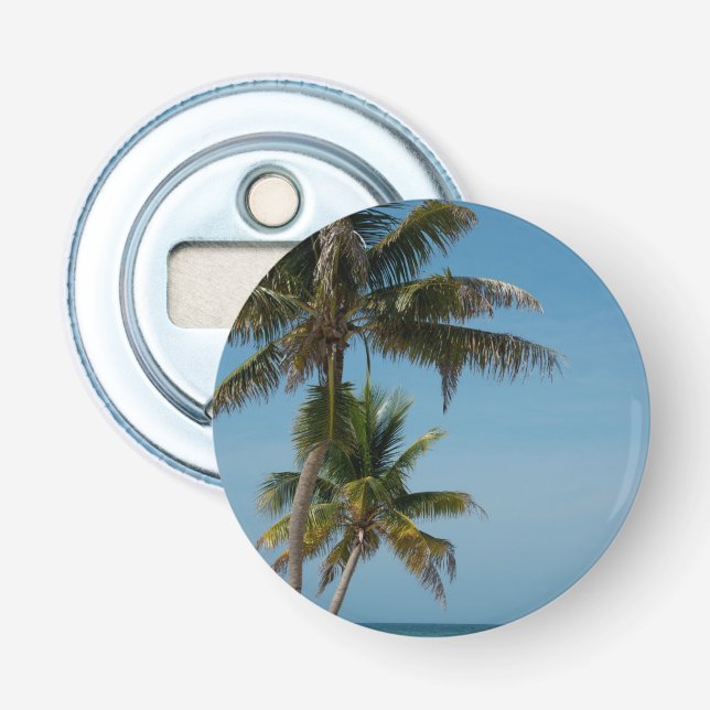Palm tree and white sand beach bottle opener (Front)