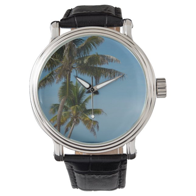 Palm tree and white sand beach watch (Front)