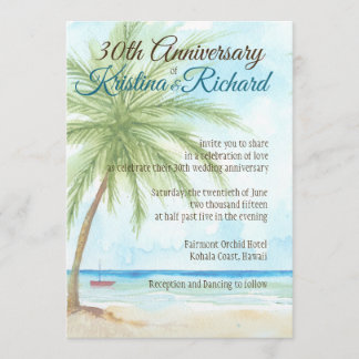 Palm tree Anniversary Invitation