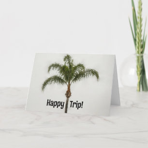 Palm Tree Art Tropical Vacation Best Wishes Card
