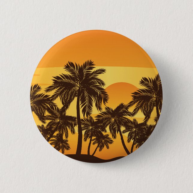 Palm Tree at Sunset 2 Inch Round Button (Front)