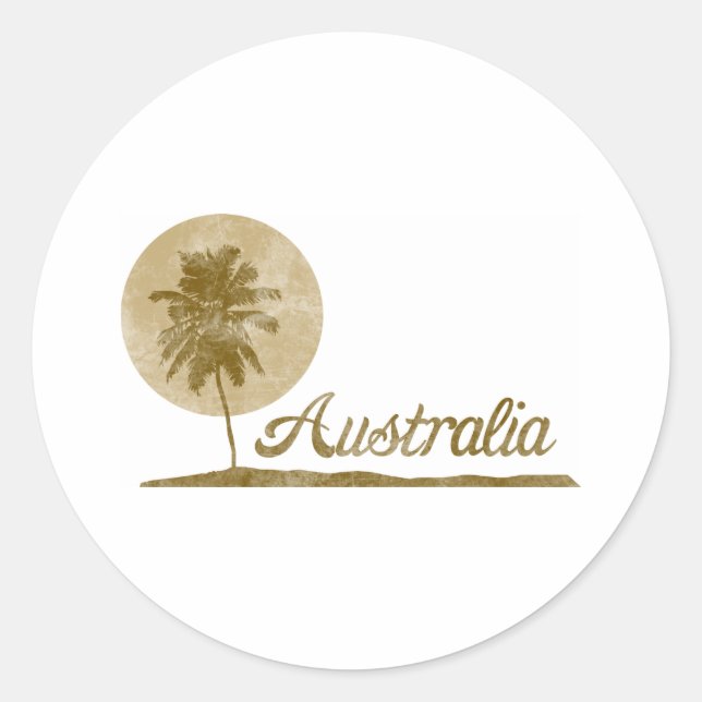 Palm Tree Australia Classic Round Sticker (Front)
