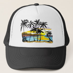 Palm Tree Background Trucker Hat