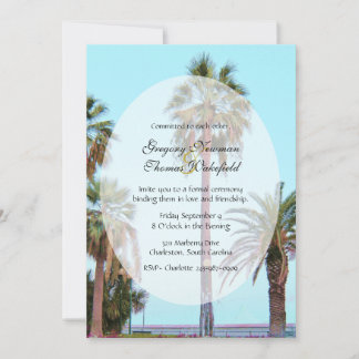 Palm Tree Beach Commitment Ceremony Invitation