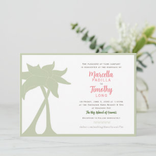 Palm Tree Beach Destination Wedding Invitation