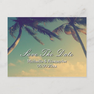 Palm tree beach mariage Enregistrer la date cartes