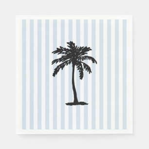 Palm Tree Beach Nautical Stripe Napkin
