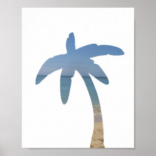 Palm Tree Beach Ocean Photo Art Print