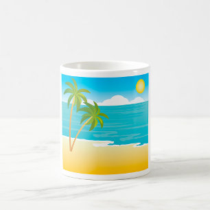 Palm Tree Beach Scene Coffee Mug