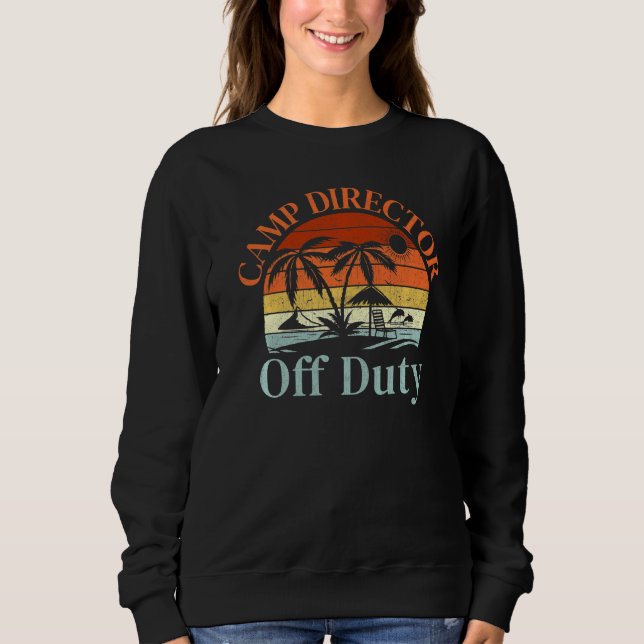 Palm Tree Beach Sunset Retro Camp Director Summer  Sweatshirt (Front)