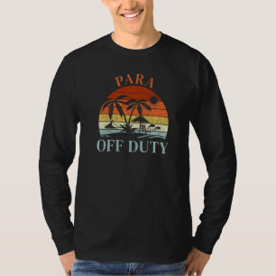 Palm Tree Beach Sunset Retro Para Summer Vacation T-Shirt