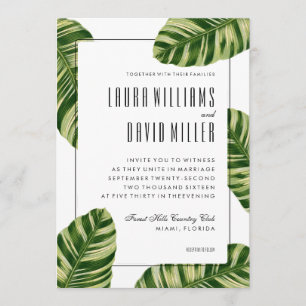 Palm Tree Beach Tropical Invitation de mariage