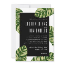 Palm Tree Beach Tropical Invitation de mariage