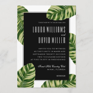 Palm Tree Beach Tropical Invitation de mariage