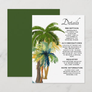 Palm Tree Beach Wedding Enclosure Card