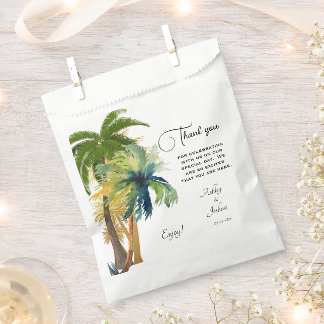 Palm Tree Beach Wedding  Favour Bag (Clipped)