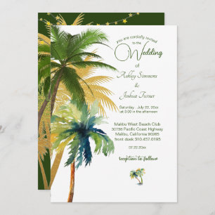 Palm Tree Beach Wedding Invitation