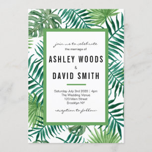 Palm Tree Beach Wedding Invitation