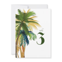Palm Tree Beach Wedding Table Number
