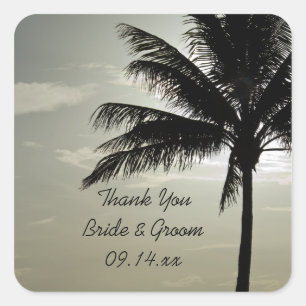 Palm Tree Beach Wedding Thank You Favour Tags