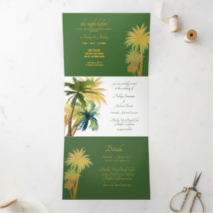 Palm Tree Beach Wedding Tri-Fold 