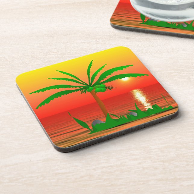 Palm Tree Beverage Coaster (Left Side)