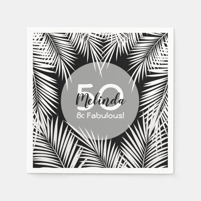 Palm Tree Birthday Napkin (Front)