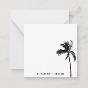 Palm Tree Black & White Personalized Minimalist  Card