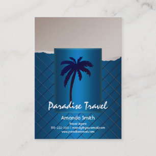 Palm Tree Blue Business Cards
