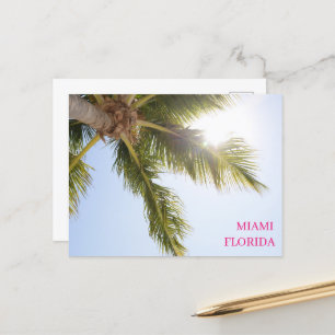Palm Tree Blue Sky Miami Floride Carte postale Voy