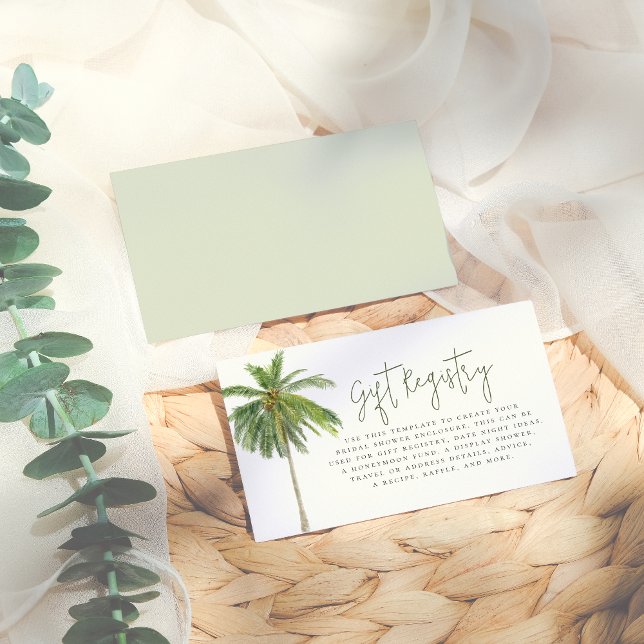 Palm Tree Boho Tropical Bridal Shower Enclosure Card (Creator Uploaded)