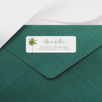 Palm Tree Boho Tropical Calligraphy Adresse de ret