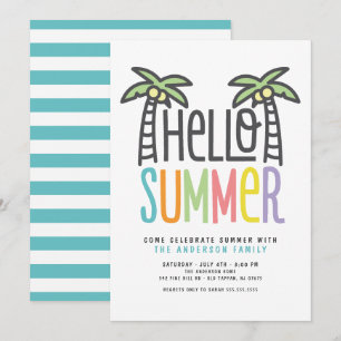 Palm Tree Bonjour Invitation d'été