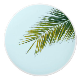 Palm tree branch ceramic knob