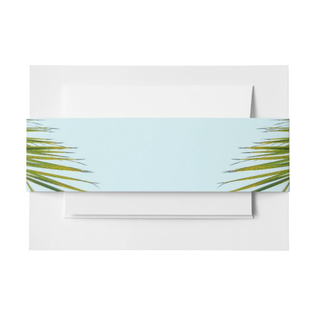 Palm tree branch invitation belly band (Front Example)