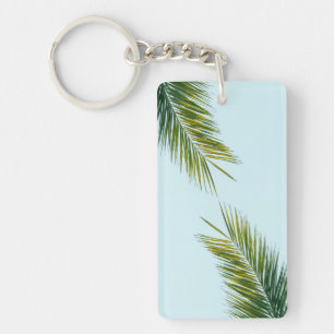 Palm tree branch keychain