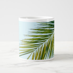 Palm tree branch large coffee mug
